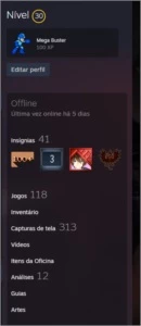 Conta Steam lvl 30 com muitos jogos