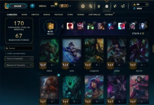 Unranked com 90 Champs e 57 Skins - League of Legends LOL