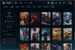 Conta unranked com 72 champs e 57 skins ( 5 vitoriosas ) - League of Legends LOL