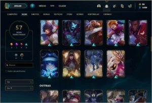 Conta unranked com 72 champs e 57 skins ( 5 vitoriosas ) - League of Legends LOL