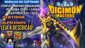 Conta Digimon Masters D.Bagra + Pulseira Zero + Box Sss/Sss+