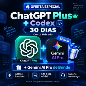 ChatGPT Plus 30 Dias + Codex | Conta Privada + Gemini AI Pro
