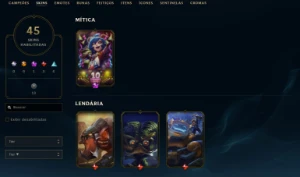 Conta League of Legends Full Acesso - 115 Champs e 45 Skins LOL