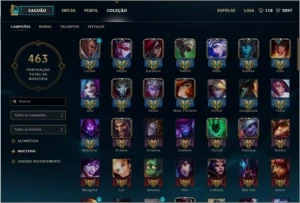 Conta de league of legends com 372 skins LOL