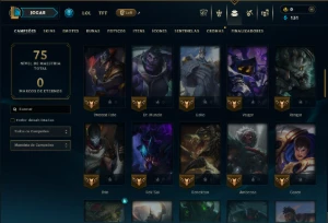Platina 3 com 70 Champs e 6 Skins - League of Legends LOL