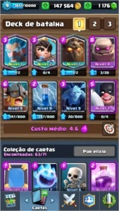 Conta Clash Royale Lvl 9 + 3 Lendárias + 150k Ouro 1k Gemas