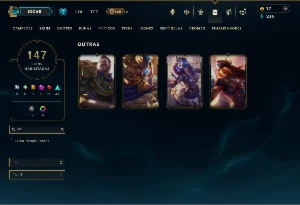 Unranked com 130 Champs e 147 Skins ( MID / JG / ADC ) - League of Legends LOL