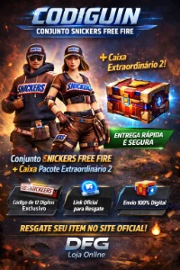 Codiguin Conjunto Snickers Free Fire + Pacote Extraordinário