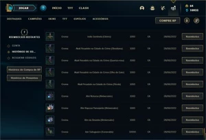 Conta Platina 1 com TODOS os champs e 315 Skins + 130 Cromas - League of Legends LOL