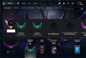 Conta Platina 1 com TODOS os champs e 315 Skins + 130 Cromas - League of Legends LOL