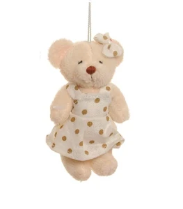 Ursinha com Vestido de Poá (10 cm) - Artesanato e Personalizados
