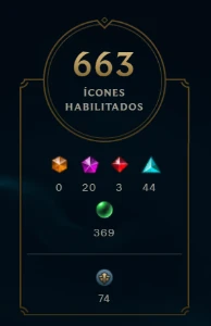 Lvl 1372 | 363 skins | Esmeralda I | 663 ícones | 326 Emotes - League of Legends LOL