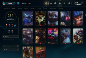 Bronze 2 com TODOS os champs e 234 Skins ( MAIN ADC ) - League of Legends LOL