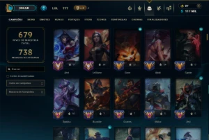 Unranked com TODOS os Champs e 129 Skins +2 Prestigios - League of Legends LOL