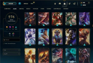 Prata 4 com TODOS os champs e 276 Skins + 5 Miticas - League of Legends LOL