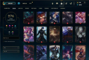 Prata 4 com TODOS os champs e 276 Skins + 5 Miticas - League of Legends LOL