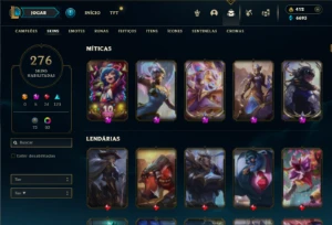 Prata 4 com TODOS os champs e 276 Skins + 5 Miticas - League of Legends LOL