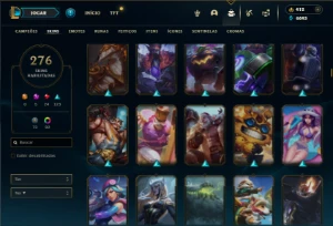 Prata 4 com TODOS os champs e 276 Skins + 5 Miticas - League of Legends LOL