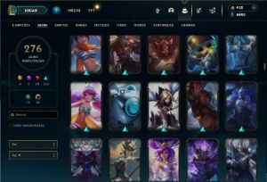 Prata 4 com TODOS os champs e 276 Skins + 5 Miticas - League of Legends LOL