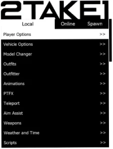 Mod Menu 2TAKE1 - GTA