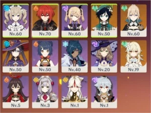 Conta server NA AR36 principal Feminino com Diluc + 3 5* - Genshin Impact