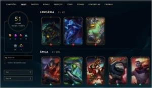Conta de lol plat v quase full champ e +50 skins - League of Legends