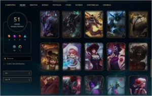 Conta de lol plat v quase full champ e +50 skins - League of Legends