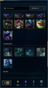 Conta de lol plat v quase full champ e +50 skins - League of Legends