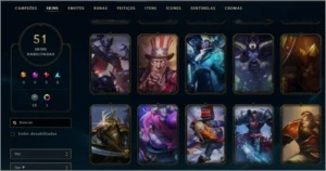 Conta de lol plat v quase full champ e +50 skins - League of Legends
