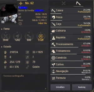 Conta Sorc BDO 728 gs - full kharazad e soberana - Black Desert