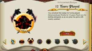 Conta com 12 anos, mais de 2800 itens, varias classes - Adventure Quest World AQW