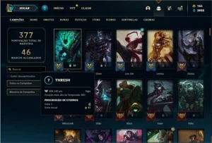 Conta bronze 1 com 150 Champs e 171 Skins - League of Legends LOL