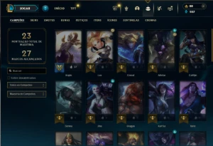Platina 4 com 40 Champs e 6 Skins + 2 Fragmentos - League of Legends LOL