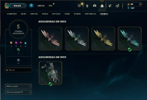 Platina 4 com 40 Champs e 6 Skins + 2 Fragmentos - League of Legends LOL