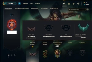 Conta unranked com 144 Champs e 91 Skins - League of Legends LOL