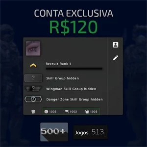 CS:GO PRIME | +1.000 elogios | +500 JOGOS PAGOS - Counter Strike