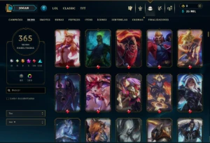Platina 4 com TODOS os Champs e 366 Skins ( Nivel 660 ) - League of Legends LOL