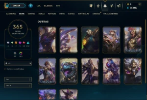 Platina 4 com TODOS os Champs e 366 Skins ( Nivel 660 ) - League of Legends LOL