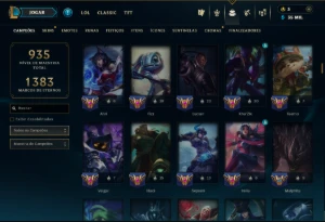 Platina 4 com TODOS os Champs e 366 Skins ( Nivel 660 ) - League of Legends LOL
