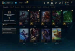 Unranked com 9 Skins e 9 Champs + 30 Fragmentos - League of Legends LOL