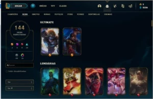 Conta Prata 2 144 skins - League of Legends LOL