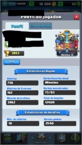 Conta Cv10 11600 gemas cc7+conta do clash royale arena 12 - Clash of Clans
