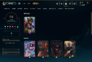 Unranked com 55 Champs e 16 Skins - League of Legends LOL
