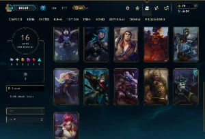 Unranked com 55 Champs e 16 Skins - League of Legends LOL