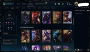 Gold 1, muitas skins, vitoriosas, lendárias e ultimate - League of Legends LOL