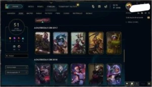 Gold 1, muitas skins, vitoriosas, lendárias e ultimate - League of Legends LOL