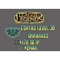 Conta League Of Legends - Level 30 Unranked - Por Encomenda. LOL