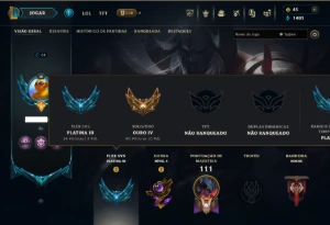 Ouro 4 com 90 Champs e 15 Skins - League of Legends LOL