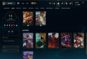 Ouro 4 com 90 Champs e 15 Skins - League of Legends LOL