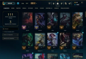 Ouro 4 com 90 Champs e 15 Skins - League of Legends LOL